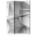 Room Divider Frozen Wings (3-piece) - geometric gray background in 3D form 133440