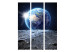 Room Divider View of the Blue Planet - cosmic landscape with moon against Earth backdrop 133640 additionalThumb 3