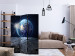 Room Divider View of the Blue Planet - cosmic landscape with moon against Earth backdrop 133640 additionalThumb 4