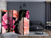 Room Separator Roses of Love II - romantic pink flowers on a solid black background 133840 additionalThumb 4