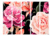 Room Separator Roses of Love II - romantic pink flowers on a solid black background 133840 additionalThumb 3