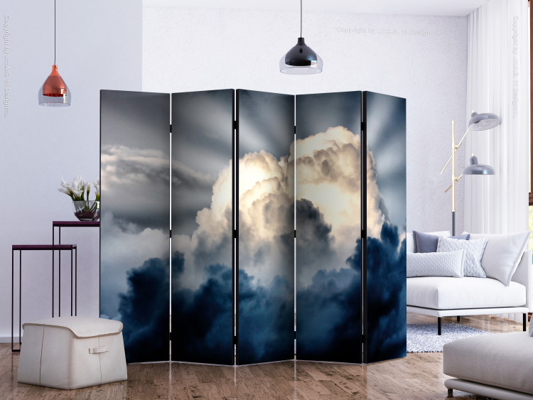 Folding Screen Rays in the Sky II (5-piece) - sun and clouds against the sky 134140 additionalImage 2