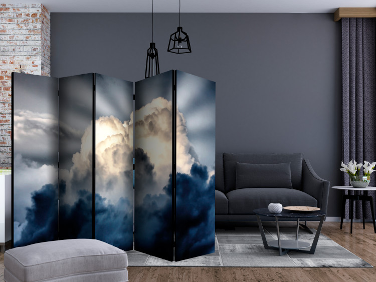 Folding Screen Rays in the Sky II (5-piece) - sun and clouds against the sky 134140 additionalImage 4