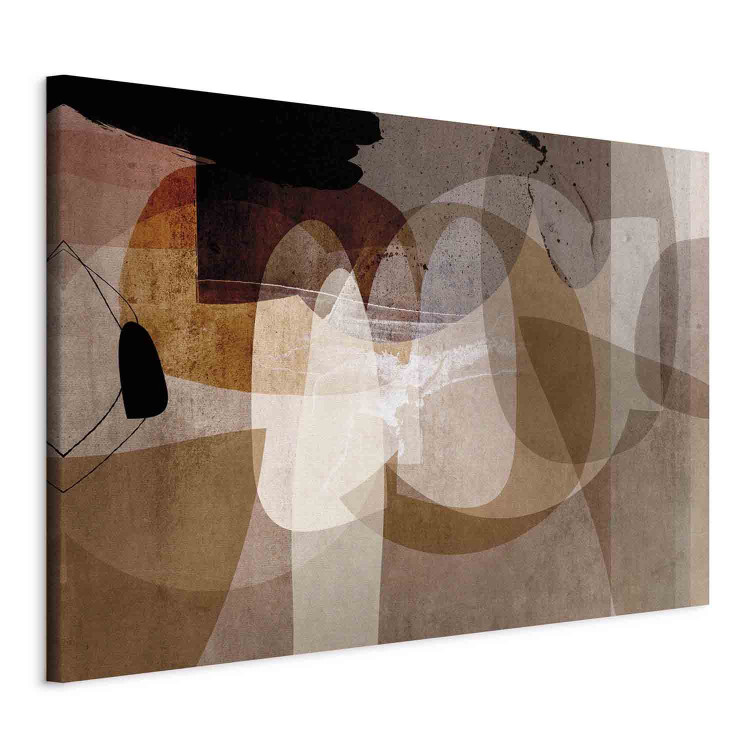 Canvas Amber and beige - Abstraction of oval shapes in warm colors 135040 additionalImage 2