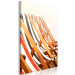 Canvas Art Print Wooden beach sun loungers - photo on a beige background 135840 additionalThumb 2