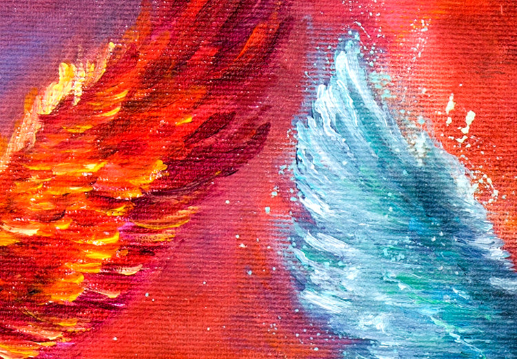 Canvas Phoenix and swan - abstract fight two elements - water and fire 135940 additionalImage 5