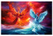 Canvas Phoenix and swan - abstract fight two elements - water and fire 135940