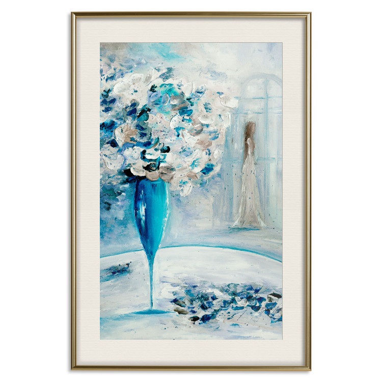 Poster Bouquet of Hope - flowers in a vase and a woman in a blue composition 136040 additionalImage 24