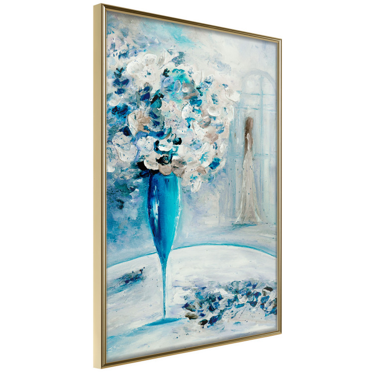 Poster Bouquet of Hope - flowers in a vase and a woman in a blue composition 136040 additionalImage 14