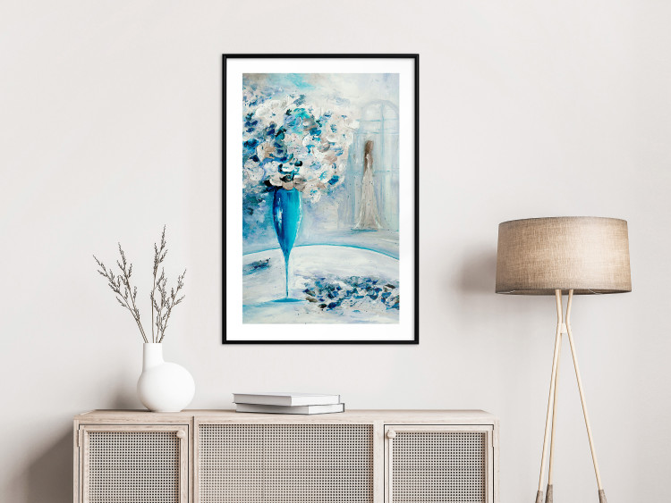 Poster Bouquet of Hope - flowers in a vase and a woman in a blue composition 136040 additionalImage 7