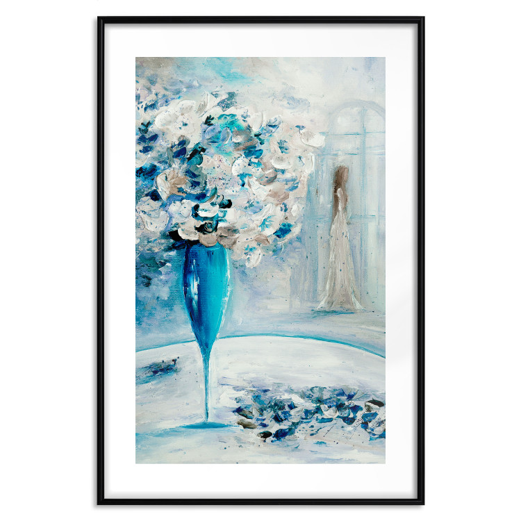 Poster Bouquet of Hope - flowers in a vase and a woman in a blue composition 136040 additionalImage 27