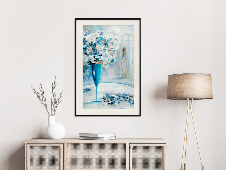 Poster Bouquet of Hope - flowers in a vase and a woman in a blue composition 136040 additionalImage 8