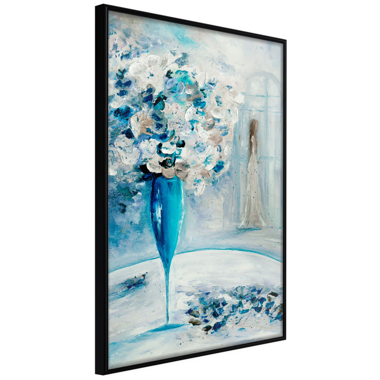 Poster Bouquet of Hope - flowers in a vase and a woman in a blue composition 136040 additionalImage 15