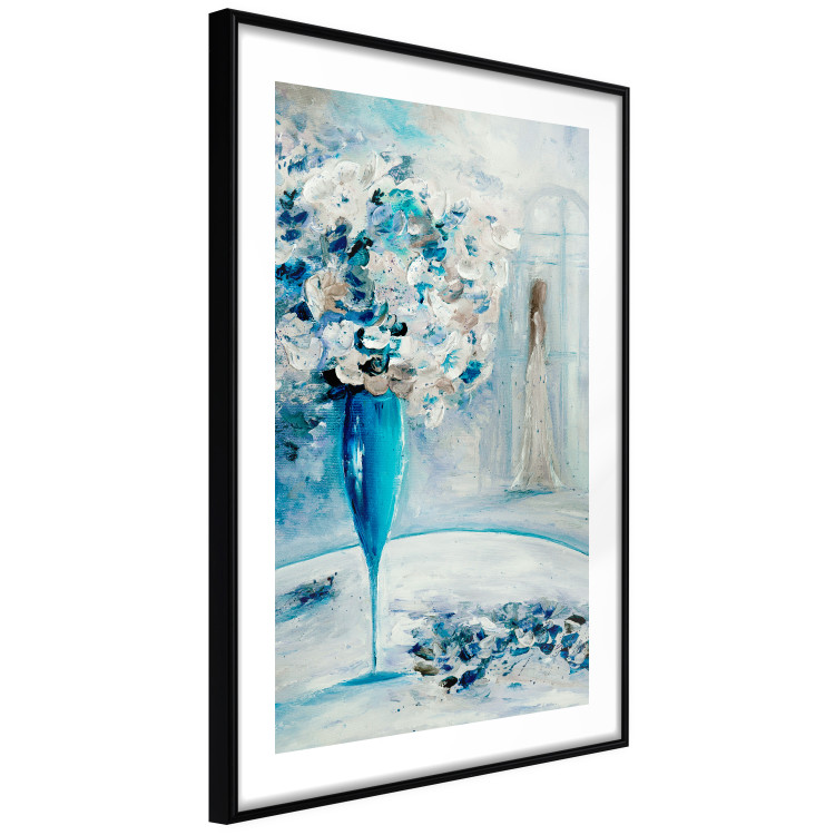 Poster Bouquet of Hope - flowers in a vase and a woman in a blue composition 136040 additionalImage 18