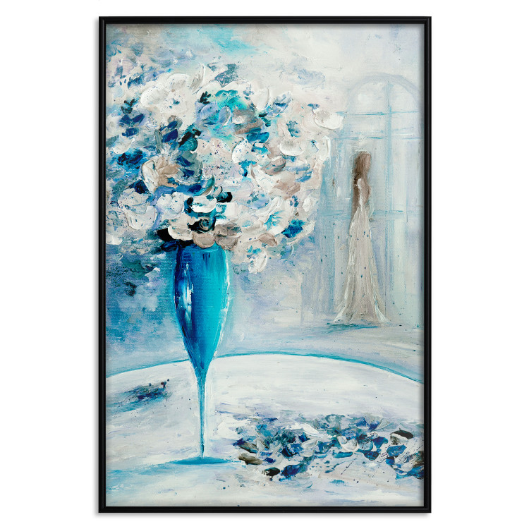 Poster Bouquet of Hope - flowers in a vase and a woman in a blue composition 136040 additionalImage 3