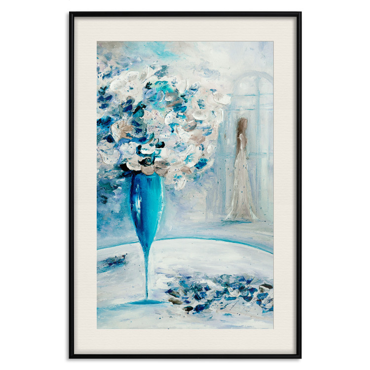 Poster Bouquet of Hope - flowers in a vase and a woman in a blue composition 136040 additionalImage 25