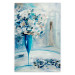Poster Bouquet of Hope - flowers in a vase and a woman in a blue composition 136040