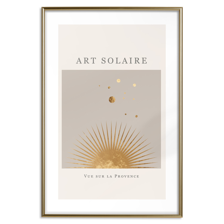Poster Sunny Art - golden sun and dark text in scandi boho style 136540 additionalImage 17