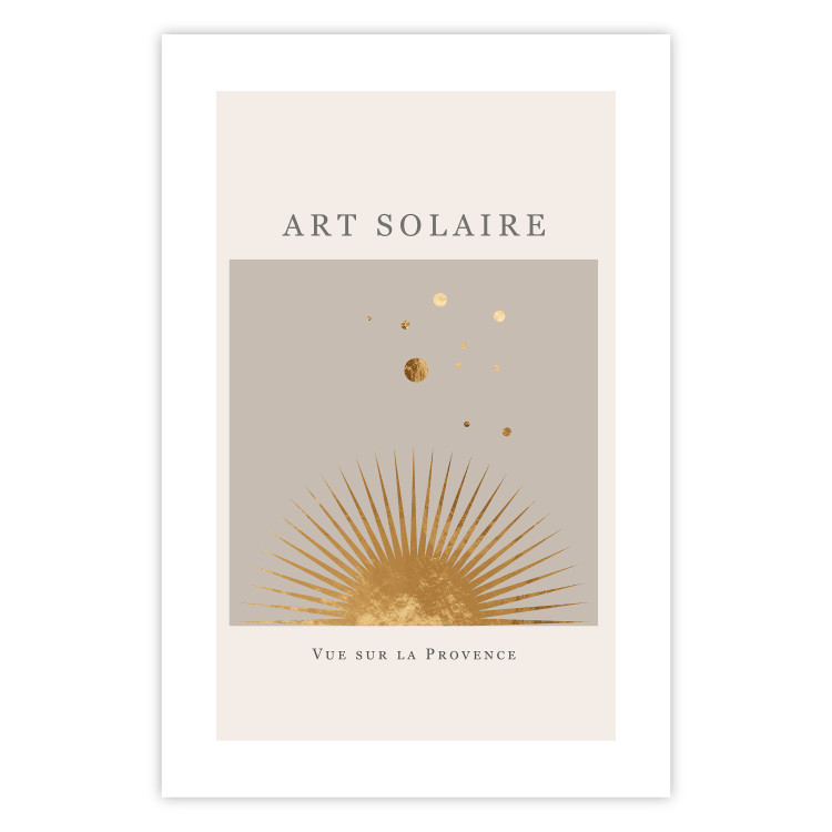 Poster Sunny Art - golden sun and dark text in scandi boho style 136540 additionalImage 21