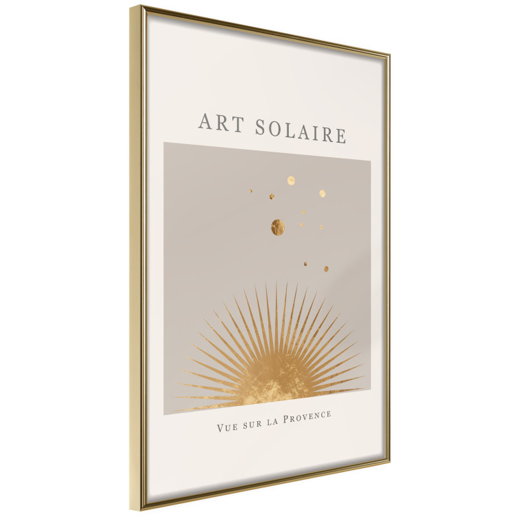 Poster Sunny Art - golden sun and dark text in scandi boho style 136540 additionalImage 11