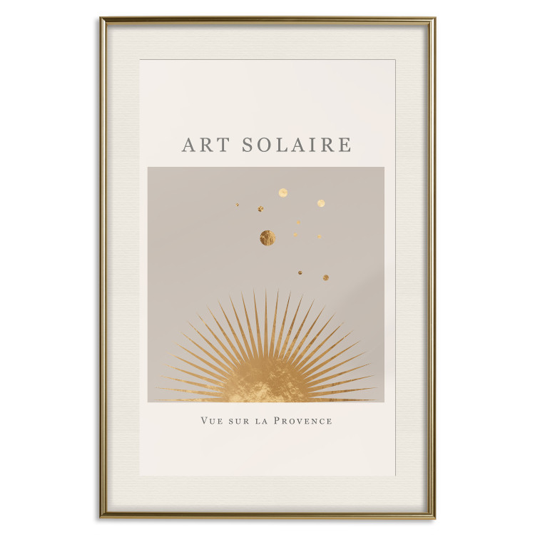 Poster Sunny Art - golden sun and dark text in scandi boho style 136540 additionalImage 15