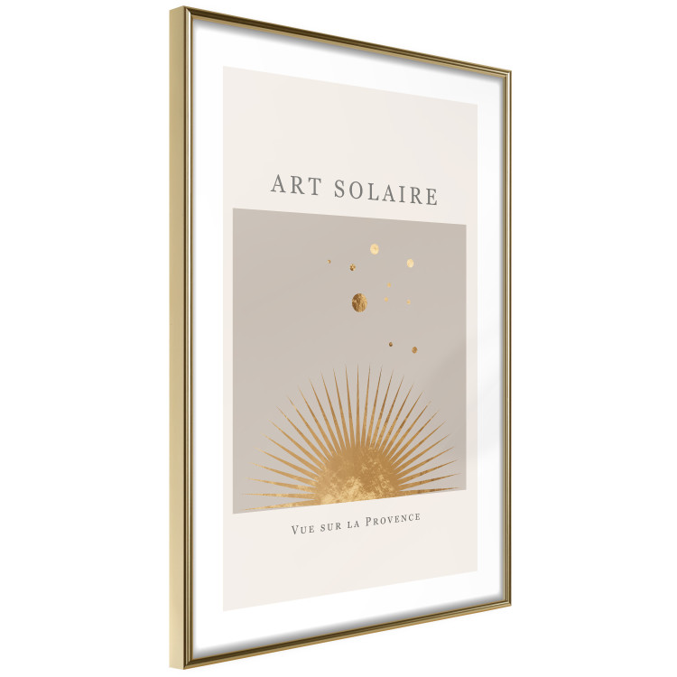 Poster Sunny Art - golden sun and dark text in scandi boho style 136540 additionalImage 9
