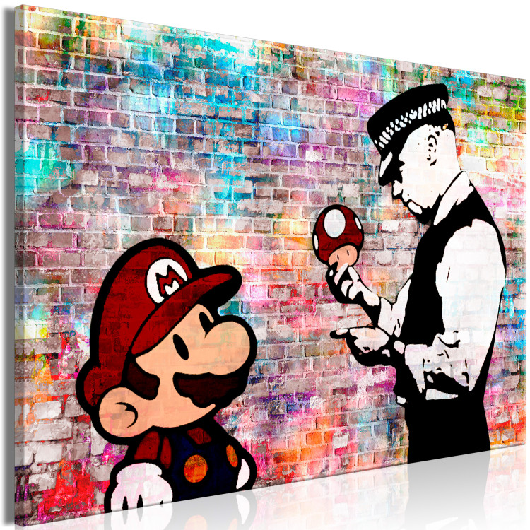 Large canvas print Rainbow Brick (Banksy) [Large Format] 137540 additionalImage 2
