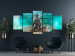 Canvas Print Turquoise Meditation (5-piece) wide - Buddha figure in Zen style 138540 additionalThumb 3