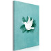Canvas Art Print Peace Dove (1-piece) Vertical - white bird and green plants 142440 additionalThumb 2