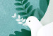 Canvas Art Print Peace Dove (1-piece) Vertical - white bird and green plants 142440 additionalThumb 4