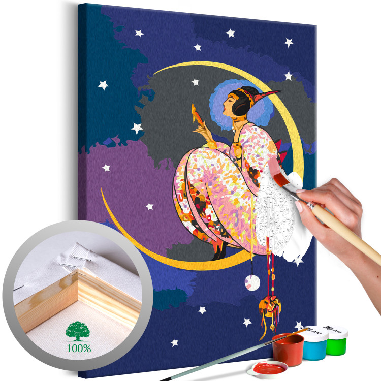 Paint by Number Kit Starry Night - Woman on the Moon Looking in the Mirror 144140