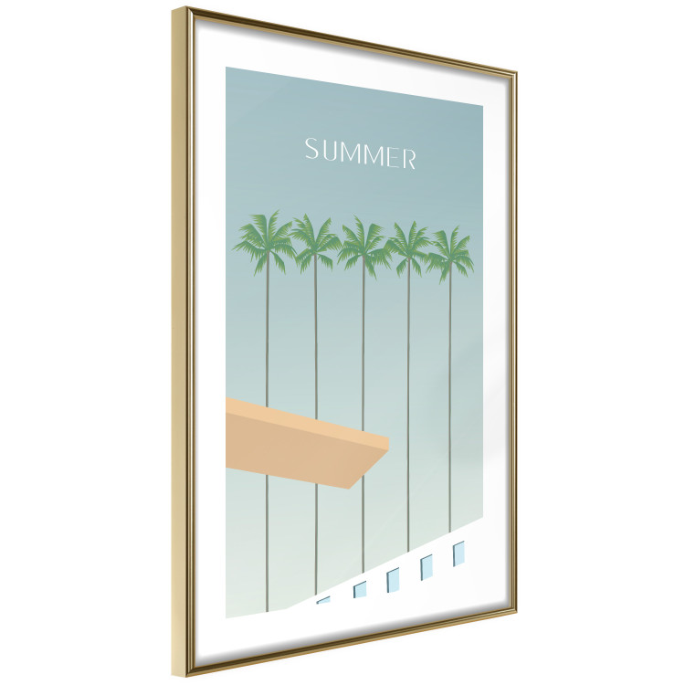 Wall Poster Summer Sun - Retro Style Holiday Artwork With Palm Trees by the Pool 144340 additionalImage 5