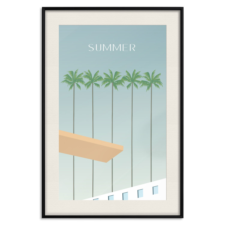 Wall Poster Summer Sun - Retro Style Holiday Artwork With Palm Trees by the Pool 144340 additionalImage 26