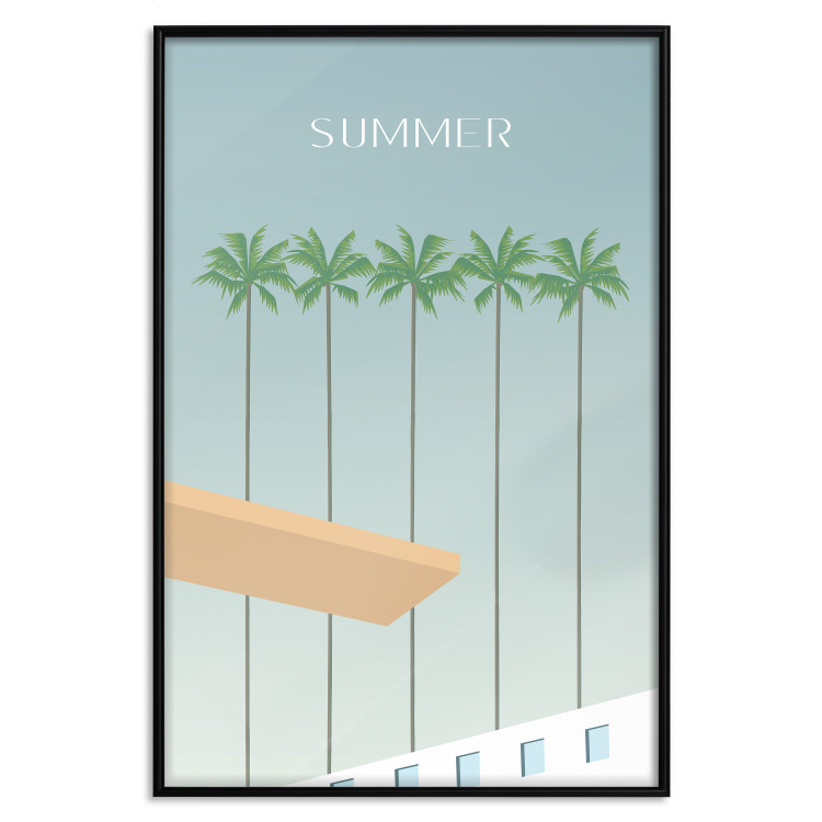 Wall Poster Summer Sun - Retro Style Holiday Artwork With Palm Trees by the Pool 144340 additionalImage 20