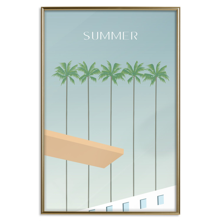 Wall Poster Summer Sun - Retro Style Holiday Artwork With Palm Trees by the Pool 144340 additionalImage 23