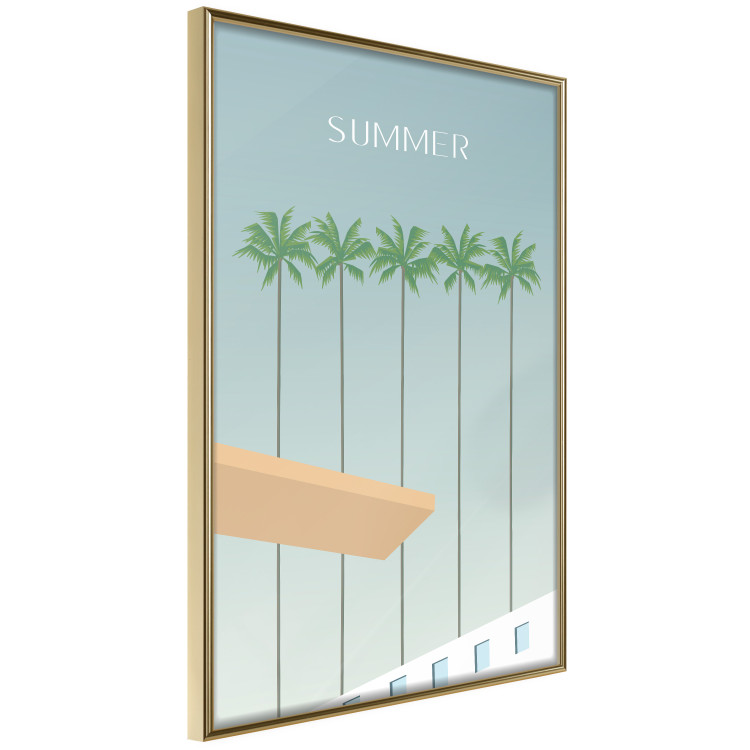 Wall Poster Summer Sun - Retro Style Holiday Artwork With Palm Trees by the Pool 144340 additionalImage 13