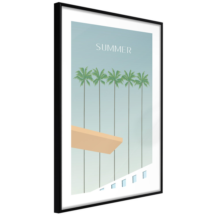 Wall Poster Summer Sun - Retro Style Holiday Artwork With Palm Trees by the Pool 144340 additionalImage 8