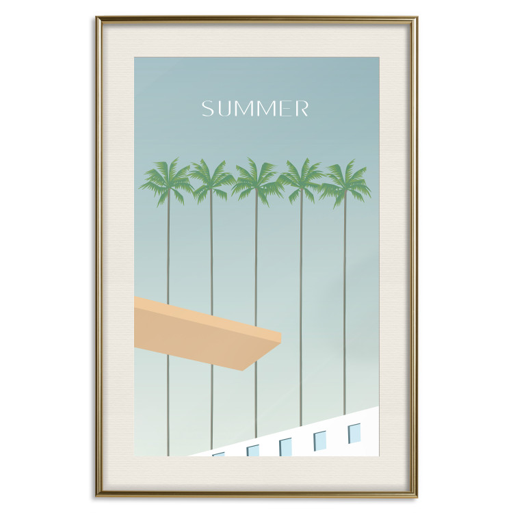 Wall Poster Summer Sun - Retro Style Holiday Artwork With Palm Trees by the Pool 144340 additionalImage 27
