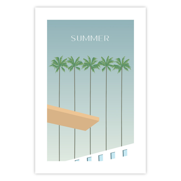 Wall Poster Summer Sun - Retro Style Holiday Artwork With Palm Trees by the Pool 144340 additionalImage 22