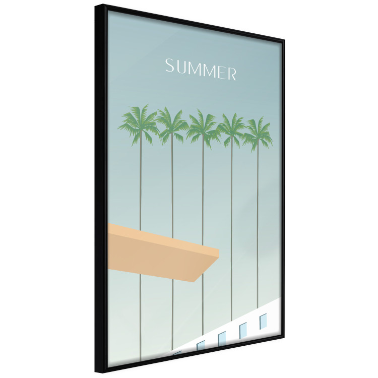 Wall Poster Summer Sun - Retro Style Holiday Artwork With Palm Trees by the Pool 144340 additionalImage 3