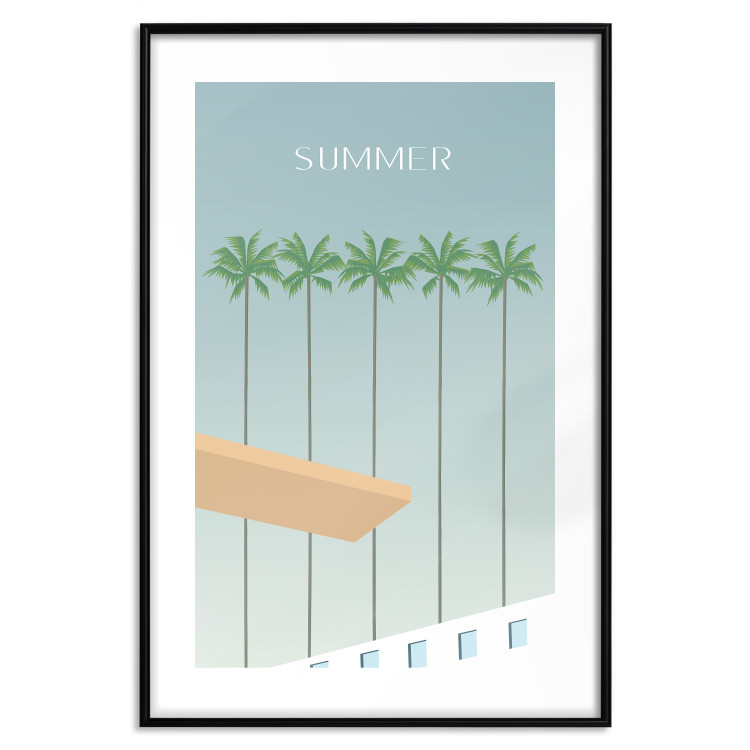 Wall Poster Summer Sun - Retro Style Holiday Artwork With Palm Trees by the Pool 144340 additionalImage 25