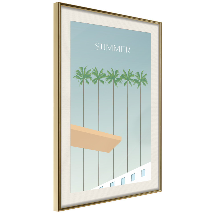 Wall Poster Summer Sun - Retro Style Holiday Artwork With Palm Trees by the Pool 144340 additionalImage 7