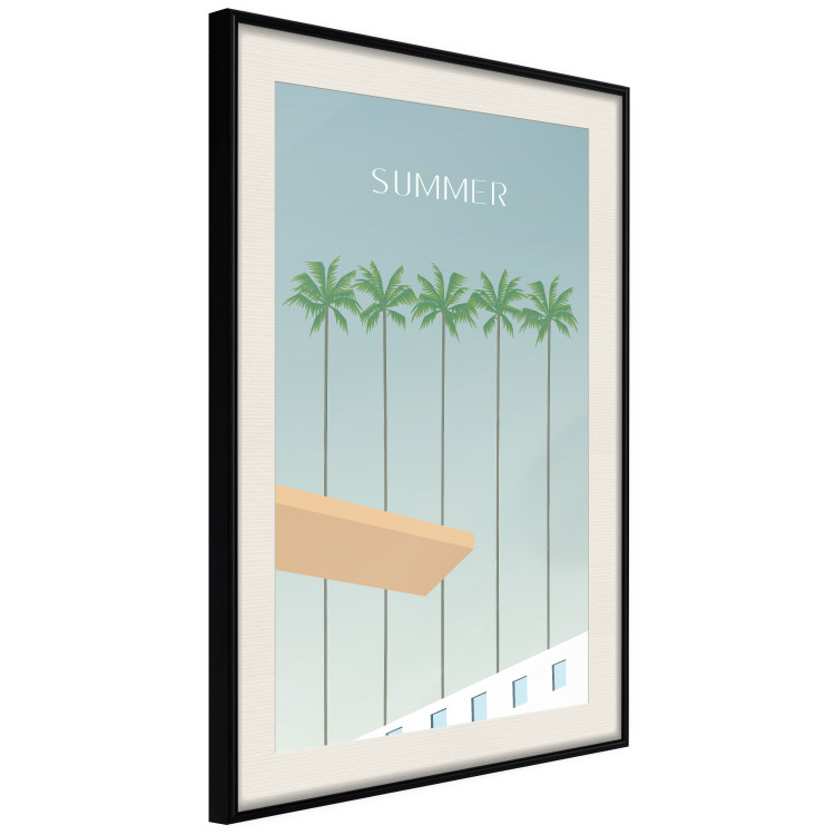 Wall Poster Summer Sun - Retro Style Holiday Artwork With Palm Trees by the Pool 144340 additionalImage 9
