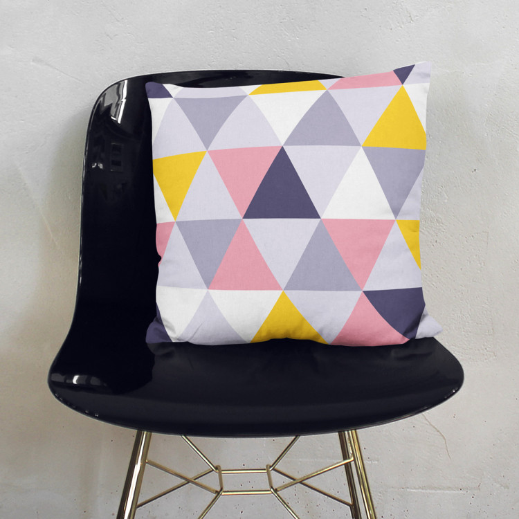 Decorative Microfiber Pillow Colourful mosaic - a geometric composition of triangles cushions 146840 additionalImage 3