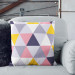 Decorative Microfiber Pillow Colourful mosaic - a geometric composition of triangles cushions 146840 additionalThumb 6
