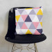 Decorative Microfiber Pillow Colourful mosaic - a geometric composition of triangles cushions 146840 additionalThumb 3