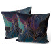 Decorative Velor Pillow Botanical aurora - an exotic, golden composition of leaves and montera 147040 additionalThumb 3