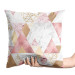 Decorative Velor Pillow Geometric patchwork - design with triangles, marble and gold pattern 147140 additionalThumb 3