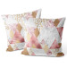 Decorative Velor Pillow Geometric patchwork - design with triangles, marble and gold pattern 147140 additionalThumb 2