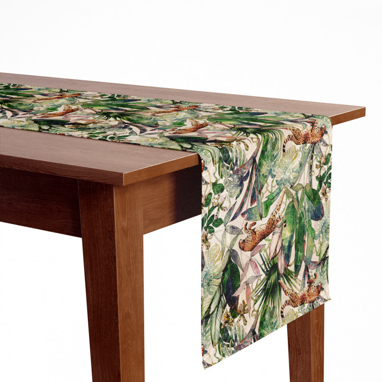 Table Runner Savannah parchment - tropical vegetation, cheetahs on beige background 147240 additionalImage 4